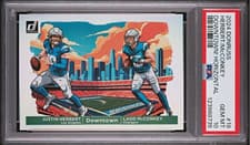 2024 Donruss Horizontal Downtown! Justin Herbert / Ladd McConkey #19 card