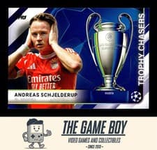 2025-26 Topps UEFA Club Competitions Trophy Chasers Andreas Schjelderup #TC-23 card