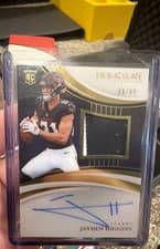 2025 Panini Immaculate Rookie Patch Autographs Jayden Higgins #120 card