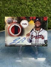 2025 Topps Holiday Autographed Relics Ronald Acuña Jr. #PAR-RA card