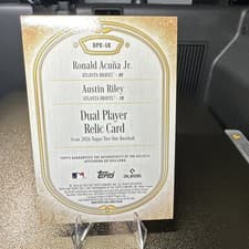 2026 Topps Tier One Dual Player Relics Austin Riley #DPR-AR card