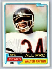 Walter Payton 1981 Topps card