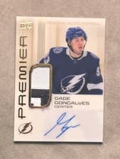 2024-25 Upper Deck Premier Acetate Auto Patch Rookies Gage Goncalves #AR-GG card