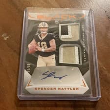 2024 Panini Black Rookie Patch Autographs Spencer Rattler #203 card