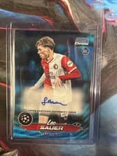 Leo Sauer 2023 Topps Stadium Club Chrome UEFA Autograph card