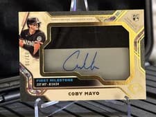 2025 Topps Diamond Icons Autographed First Milestone Cleat Relics Coby Mayo #FMCA-CM card