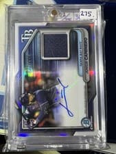 2024 Bowman Chrome Autograph Relics Chrome Refractor Junior Caminero #BCAR-JC card