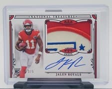 2025 Panini National Treasures Treasured Rookies Jalen Royals #20 card