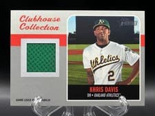 Khris Davis 2019 Topps Heritage Clubhouse Collection Relics card