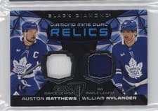 2025-26 Upper Deck Black Diamond Diamond Mine Dual Relics Auston Matthews/William Nylander #DMDR-MN card