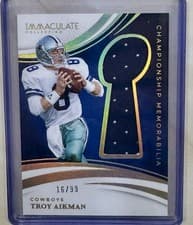 2025 Panini Immaculate Championship Memorabilia Troy Aikman #3 card