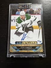 2024-25 Upper Deck Clear Cut Canvas Signatures Logan Stankoven #CS-LS card