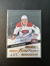 2024-25 Upper Deck Credentials Acetate Debut Ticket Access Oliver Kapanen #DTAA-OK card