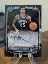 2025-26 Bowman Sapphire Chrome Prospect Autographs Sapphire Acaden Lewis #CPA-AL card
