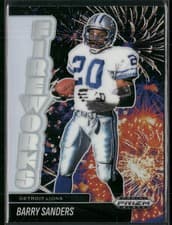 2025 Panini Prizm Black Fireworks Barry Sanders #18 card