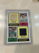 2025 Topps Heritage Dual Player MLB Collection Relics Bobby Witt Jr. / Julio Rodriguez #DPMCR-WR card