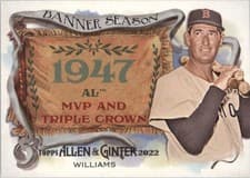 Ted Williams 2022 Topps Allen & Ginter Banner Seasons card