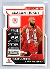 2025-26 Panini Contenders EuroLeague Base Season Ticket Evan Fournier #28