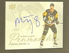 2024-25 Upper Deck Premier Premier Penmanship Michael Bunting #PEN-BU card