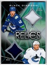 2024-25 Upper Deck Black Diamond Diamond Mine Dual Relics Elias Pettersson/J.T. Miller #DMDR-MP card