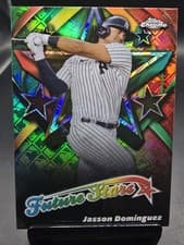 Jasson Domínguez 2025 Topps Chrome Logofractor Edition Future Stars card