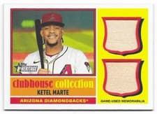 2025 Topps Heritage Clubhouse Collection Single Player Dual Relics Ketel Marte #CCSDR-KM card