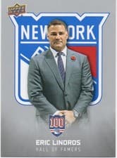 2025-26 Upper Deck New York Rangers Centennial Hall of Famers Ed Giacomin #129 card