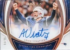 2025 Panini Immaculate Clutch Time Signatures Adam Vinatieri #CTS-AVI card