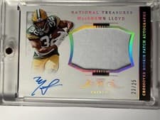 MarShawn Lloyd 2024 Panini National Treasures Crossover Rookie Patch Autographs card