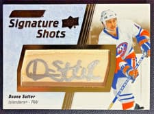 2024-25 Upper Deck Engrained Icons Signature Shots Manufactured Stick Relics Duane Sutter #SS-DU card
