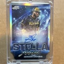 2025 Topps Cosmic Chrome Stella Nova Autographs Jackson Chourio #SNA-JC card