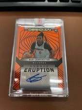 2024-25 Panini Obsidian Rookie Eruption Autographs Bub Carrington #REA-BUB card