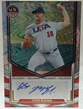 2025 Panini Stars & Stripes Collegiate National Team Signatures Ethan McElvain #NTS-EM card