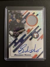 2025 Topps Pristine Pristine Pieces Autograph Relics Brandon Nimmo #PPAR-BN card