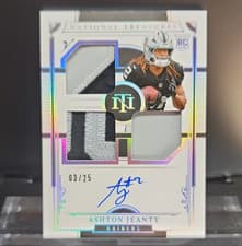 2025 Panini National Treasures Rookie Material Signatures RPS Triple Ashton Jeanty #6 card