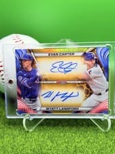 2024 Bowman's Best Dual Autographs Evan Carter / Wyatt Langford #DA-CL card
