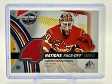 2025-26 SP Game Used 2025 4 Nations Face-Off Fabrics Jordan Binnington #4N-BI card