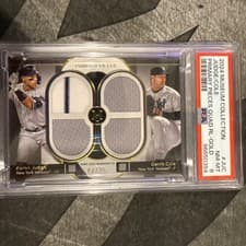 2024 Topps Museum Collection Dual Player Primary Pieces Quad Relics Gerrit Cole / Aaron Judge #DPQR-JUC card