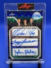 2025 Leaf Bronx Legacy Triple Autographs Michael Kay / Suzyn Waldman / John Sterling #TA-3 card