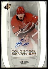 2025-26 SPx Cold Steel Signatures Seth Jarvis #CS-SJ card