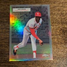 2025 Topps Chrome Platinum 1955 Topps Double Headers Bob Gibson / Lou Brock #55DH-19 card