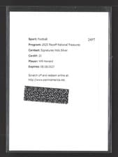 2025 Panini National Treasures Signatures Will Howard #20