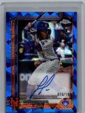 2025 Topps Chrome Sapphire Rookie Autographs Sapphire Luisangel Acuña #RA-LA card