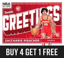 2024-25 Hoops Rookie Greetings Zaccharie Risacher #15 card