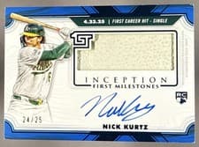 2025 Topps Inception MLB First Milestone Autograph Relics Nick Kurtz #FMAR-NK card