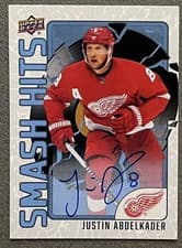 2025-26 Upper Deck Detroit Red Wings Centennial Smash Hits Auto Justin Abdelkader #SH-4 card