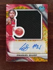 2024-25 Bowman's Best University Prospect Jumbo Relic Autographs Emanuel Sharp #PJRA-ES card