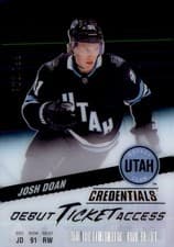 2024-25 Upper Deck Credentials Acetate Debut Ticket Access Josh Doan #DTAA-JD card