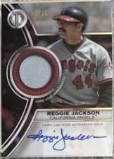 2025 Topps Tribute Threads Autograph Relics Reggie Jackson #TTTA-RJ card