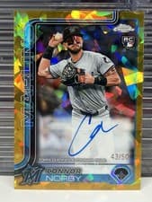 2025 Topps Chrome Sapphire Rookie Autographs Sapphire Connor Norby #RA-CN card